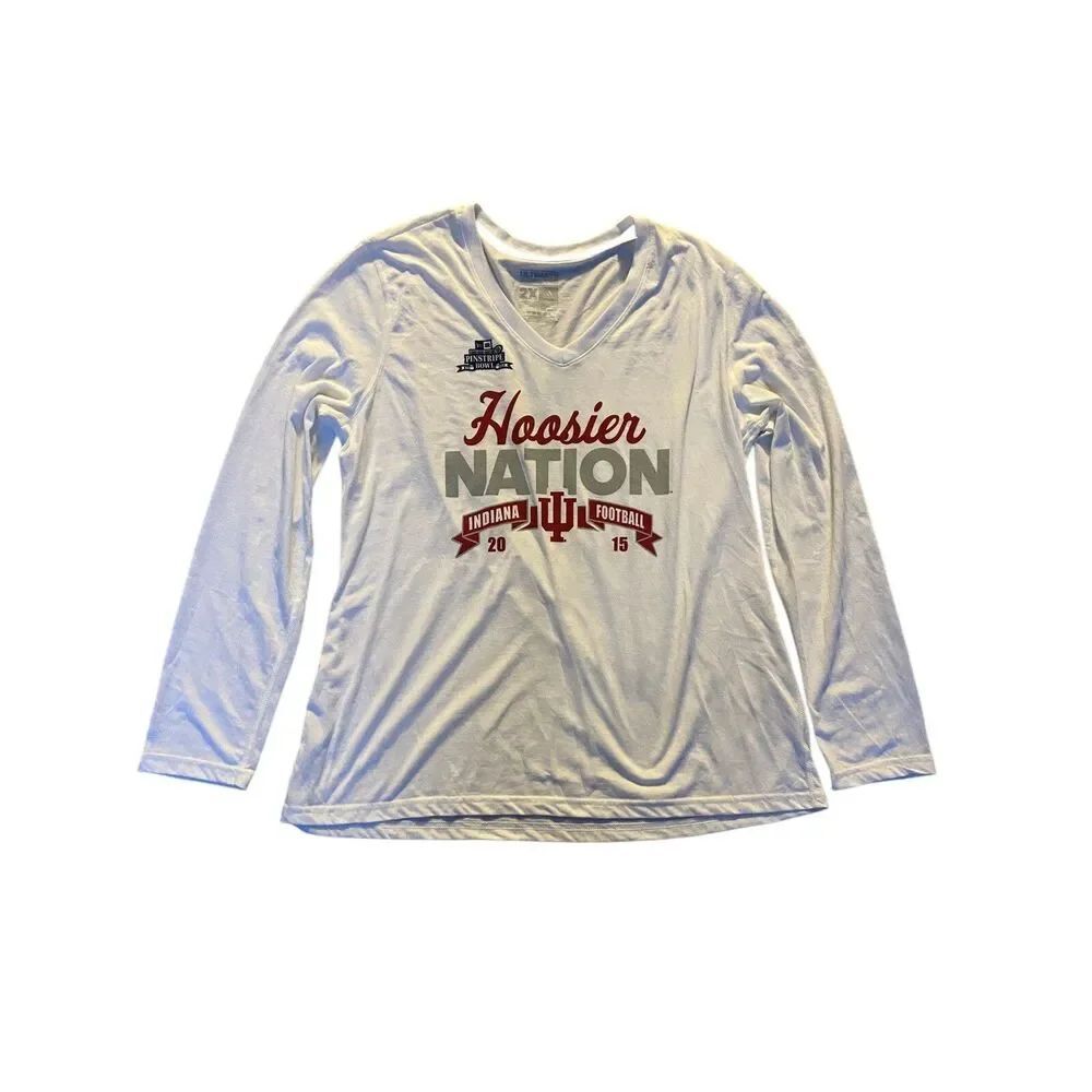 Indiana Hoosier Nation Adidas V Neck T Shirt Size WoMens Sz 2XL - Picture 2 of 10
